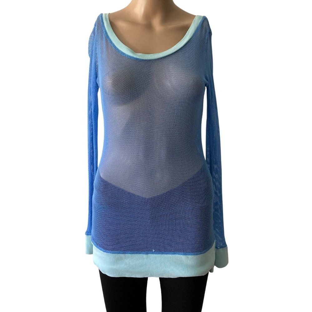 Rebecca Beeson Size 2 Mesh Netted Beautiful Blue … - image 1